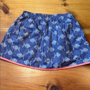 MARGHERITA (Neige) 4T Purple Fish Print Skirt Tangerine Trim Lined